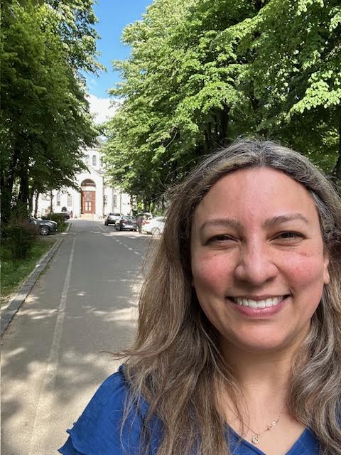 Selfie of Dawn Berkoski at Bellu Cemetery, Bucharest, Romania